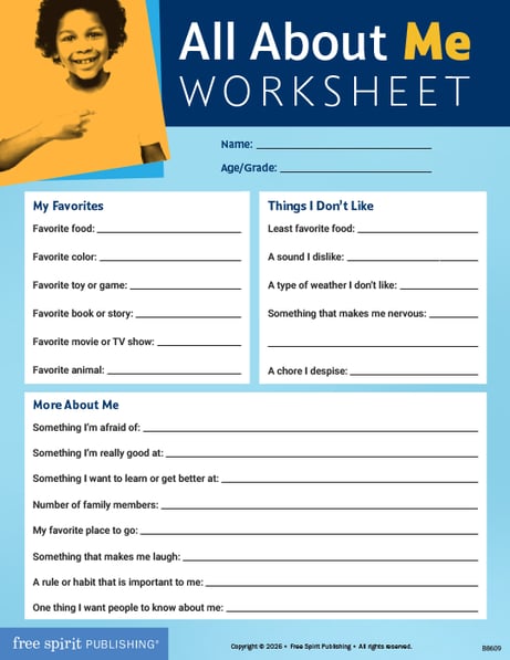 All About Me Worksheet | K–6 | Download | Free Spirit Publishing