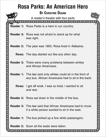 Rosa Parks: An American Hero: Reader's Theater Script and Lesson