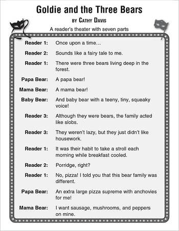 Goldie and the Three Bears: Reader's Theater Script and Lesson