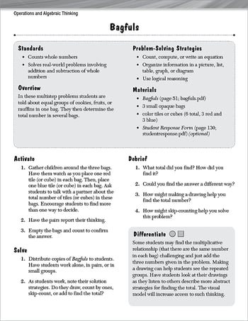 Operations and Algebraic Thinking Leveled Problems: Using Equal Groups to Solve