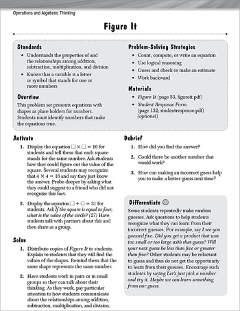Operations and Algebraic Thinking Leveled Problems: Complete the Math Story