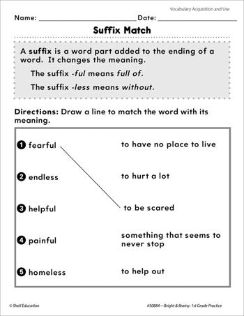 Vocabulary Acquisition and Use: Prefixes and Suffixes Practice