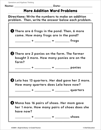 Operations and Algebraic Thinking: Addition and Subtraction Word Problems