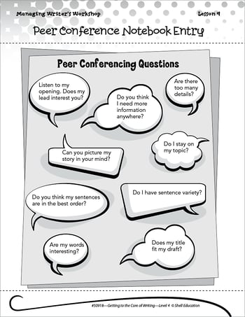 Writing Lesson: Teacher and Peer Conferences Level 4