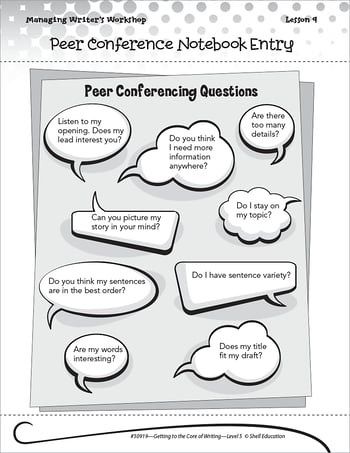 Writing Lesson: Teacher and Peer Conferences Level 5