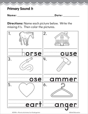 Kindergarten Foundational Phonics Skills: Primary Sound h