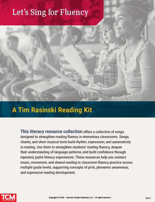 Let’s Sing for Fluency Reading Kit | PreK–5 | Download | Tim Rasinski | TCM